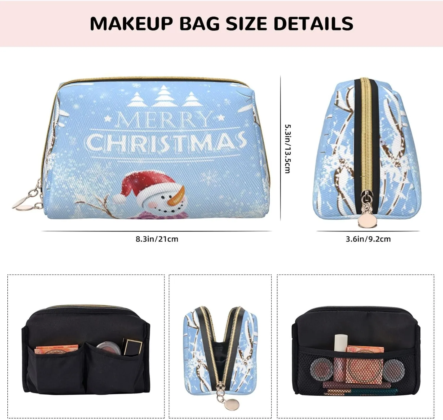Fish Scale Waterproof leather cosmetic bag,Lizard Skin Exotic Design,large capacity and easy to care for carefor storing cosmetics, toiletries, makeup brushes,White