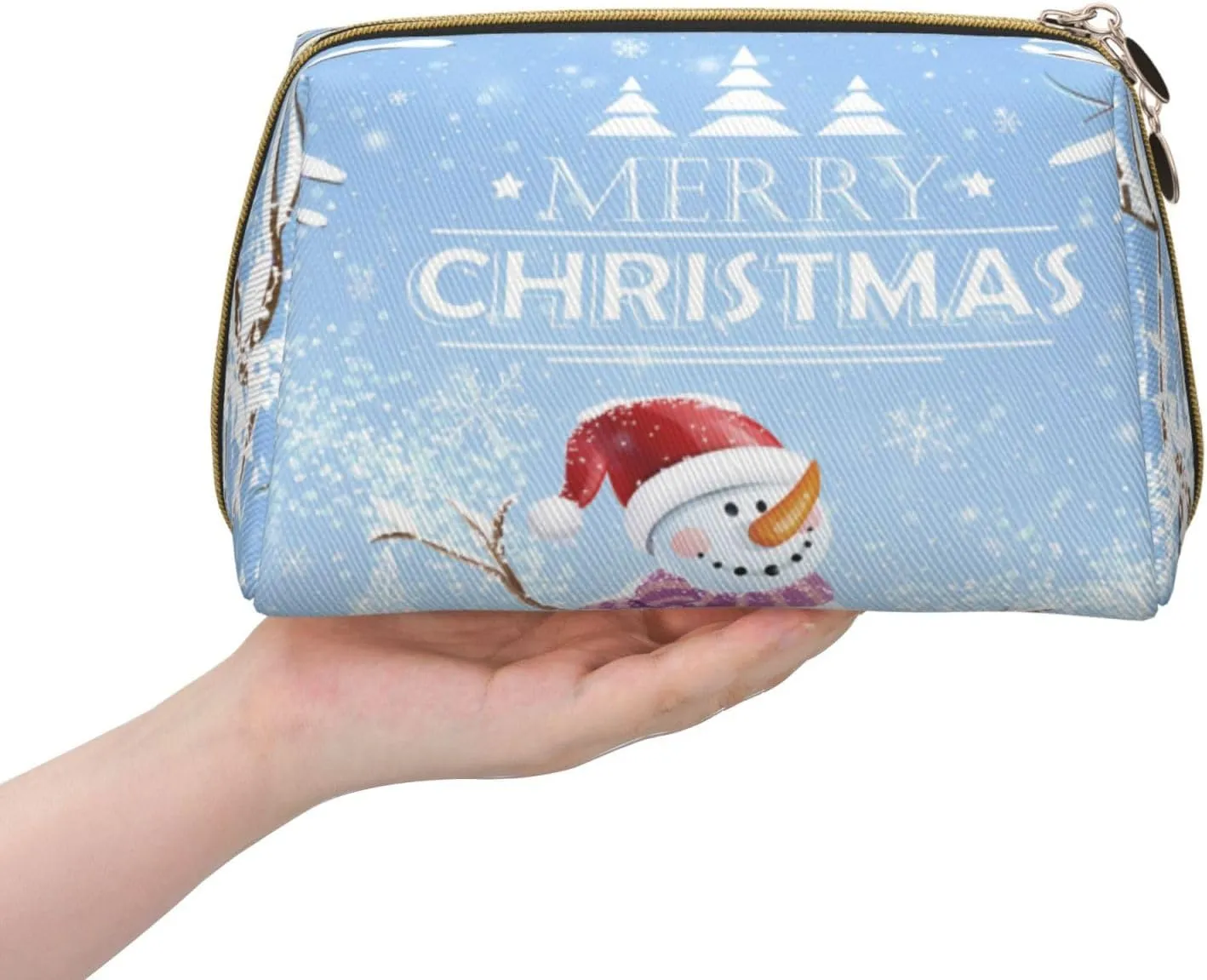 Fish Scale Waterproof leather cosmetic bag,Lizard Skin Exotic Design,large capacity and easy to care for carefor storing cosmetics, toiletries, makeup brushes,White