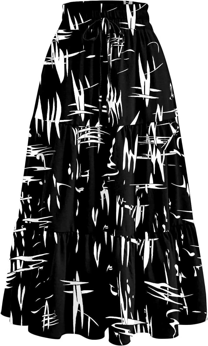 Floral Midi Length Skirt Casual Work Flowy A Line Skirts Summer Comfy Business Casual Outfits
