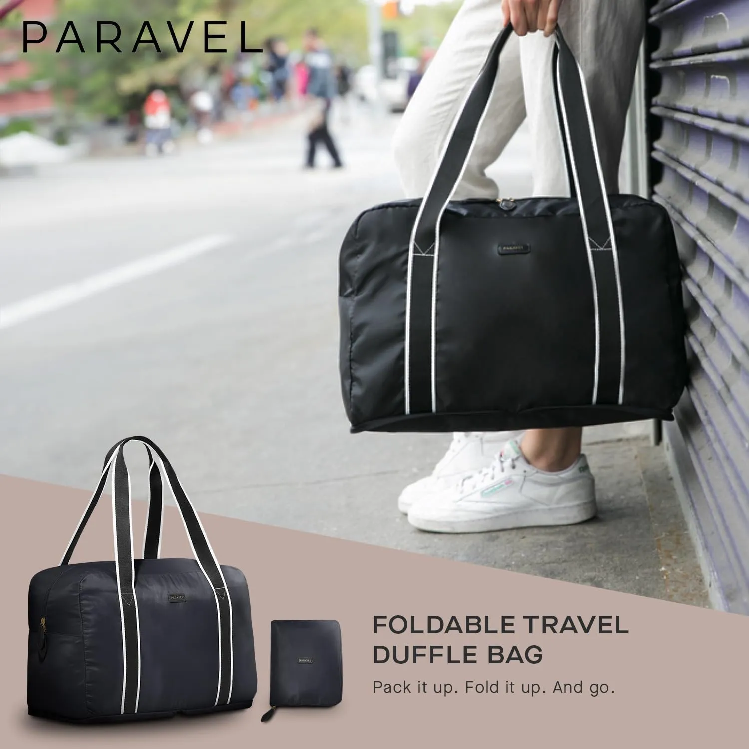 Foldable Duffle Bag for Travel | Lightweight, Water-Resistant, Multifunctional Carry On Bag | Sustainable and Durable Nylon