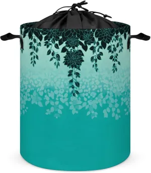 Foldable Laundry Basket, Waterproof Laundry Basket, Collapsible Laundry Bag with Easy Carry Handle, Graceful Flower Cascade-226