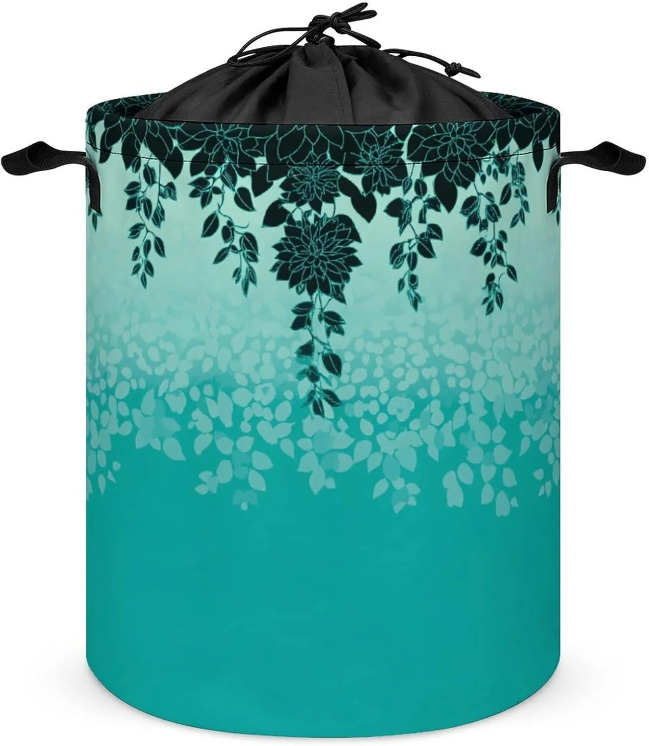 Foldable Laundry Basket, Waterproof Laundry Basket, Collapsible Laundry Bag with Easy Carry Handle, Graceful Flower Cascade-226