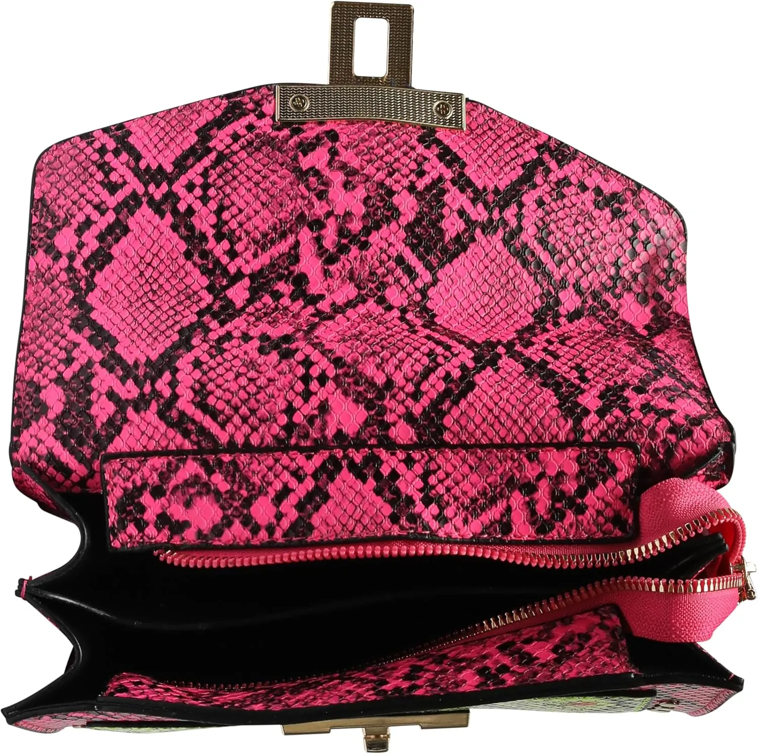 Forest & Twelfth Multicolor Snakeskin Pattern Handbag – Chic & Trendy Evening Bag for Ladies Colorful Snakeskin Purse