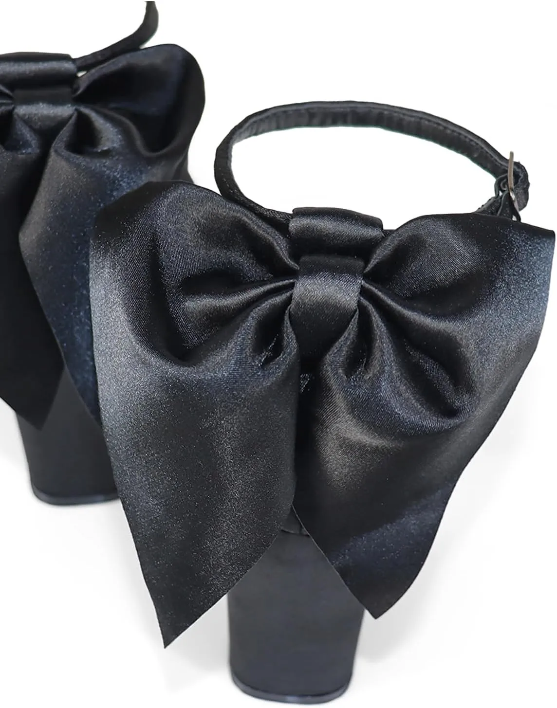 FREDERICK'S OF HOLLYWOOD Open Round Toe Ankle Strap Rhinestone Bow With Stiletto Heel, FOH-ATHENA