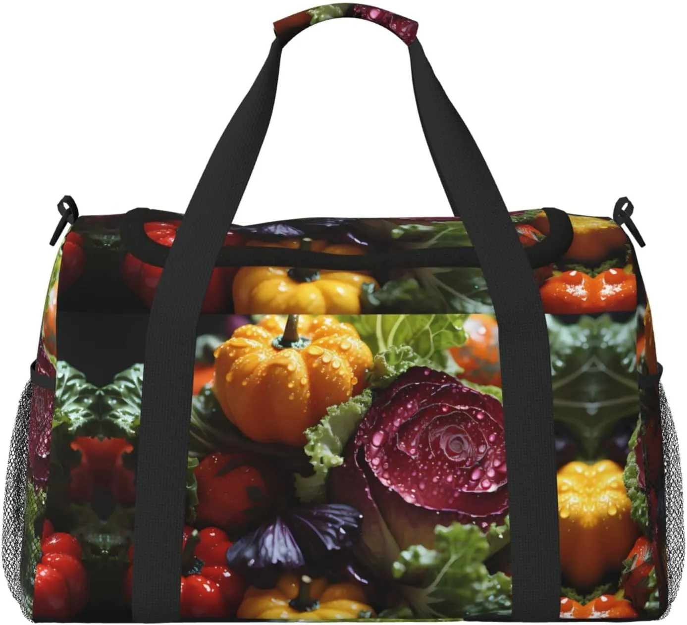 Fresh Cabbage Hand Travel Bag Vacation Tote - Large Reusable Shopping Canvas Bag, Eco-Friendly Crossbody for Sports Gym