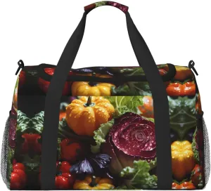 Fresh Cabbage Hand Travel Bag Vacation Tote - Large Reusable Shopping Canvas Bag, Eco-Friendly Crossbody for Sports Gym