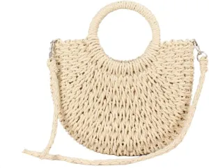 FUNSEED Straw Beach Tote for Women, Lightweight Handmade Woven Handbag Shoulder Bag Clutch for Outdoor Vacation