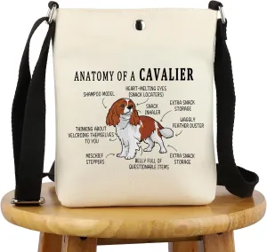 G2TUP Cavalier King Charles Spaniel Lover Gift Anatomy Of A Cavalier Makeup Bag Cavalier King Charles Spaniel Owner Cosmetics Bag Zipper Travel Bag (Of A Cavalier X)