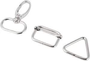 Gadpiparty 1 Set Key Chain Buckle Includes Rotary Oval Glide Triangle Buckles Durable Metal Purse Fasteners for Handbag Craft Making