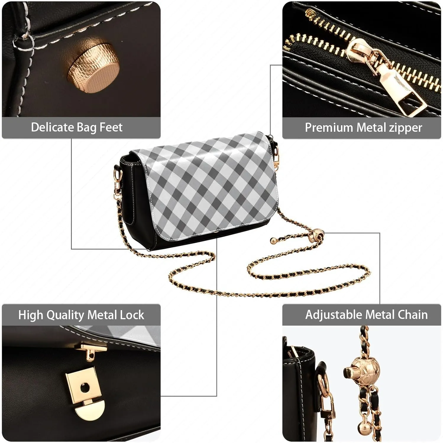 GAIGEO Arch Adorned with Flowers、 Leather Crossbody Purses for Women Trendy, Women's Shoulder Bag, Leather Crossbody Bag