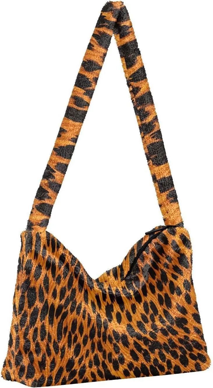 GAIGEO Cat Cartoon on Blue Black Ladies Shoulder Bag, Shoulder Purse with Zipper, Womens Outdoor Bag