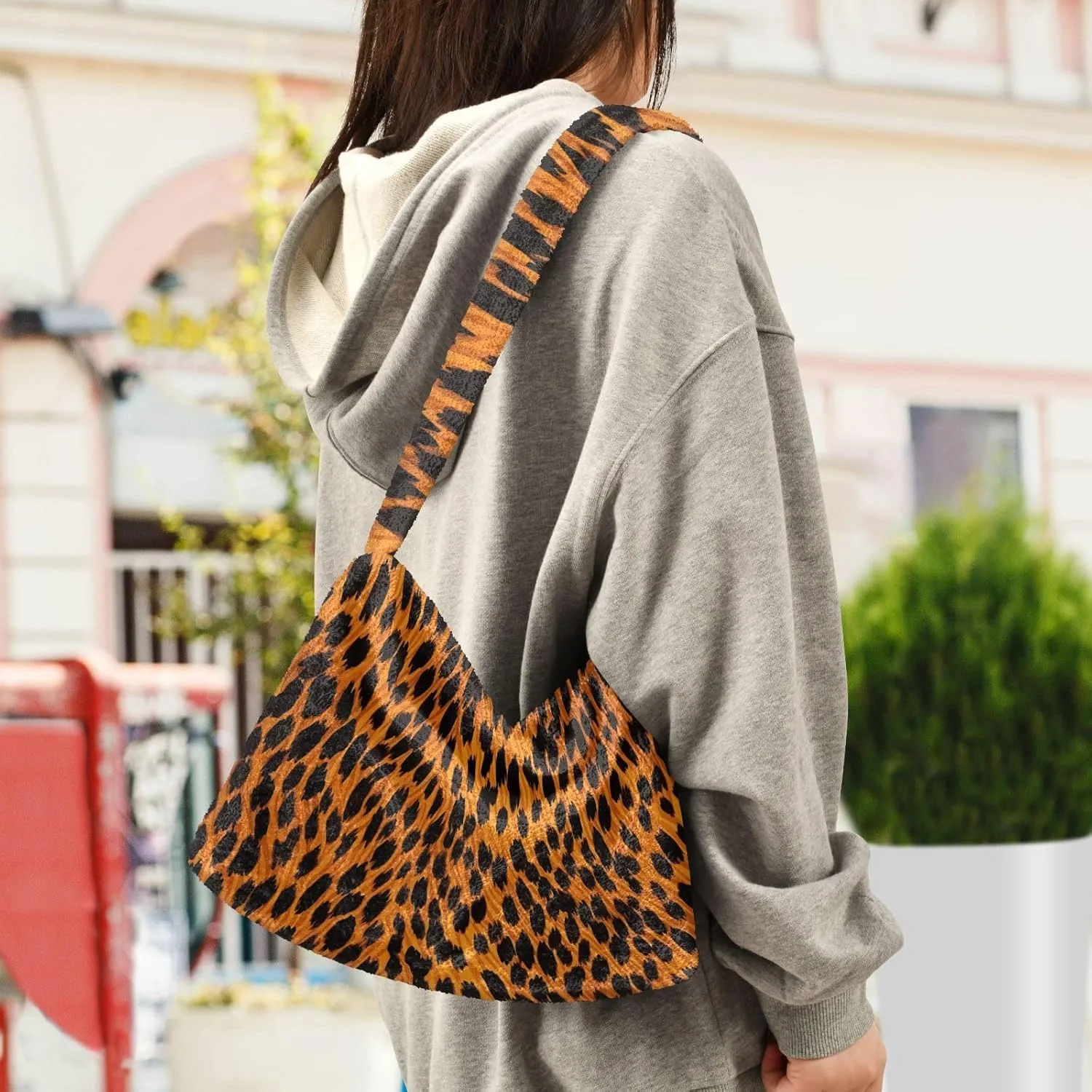 GAIGEO Cat Cartoon on Blue Black Ladies Shoulder Bag, Shoulder Purse with Zipper, Womens Outdoor Bag