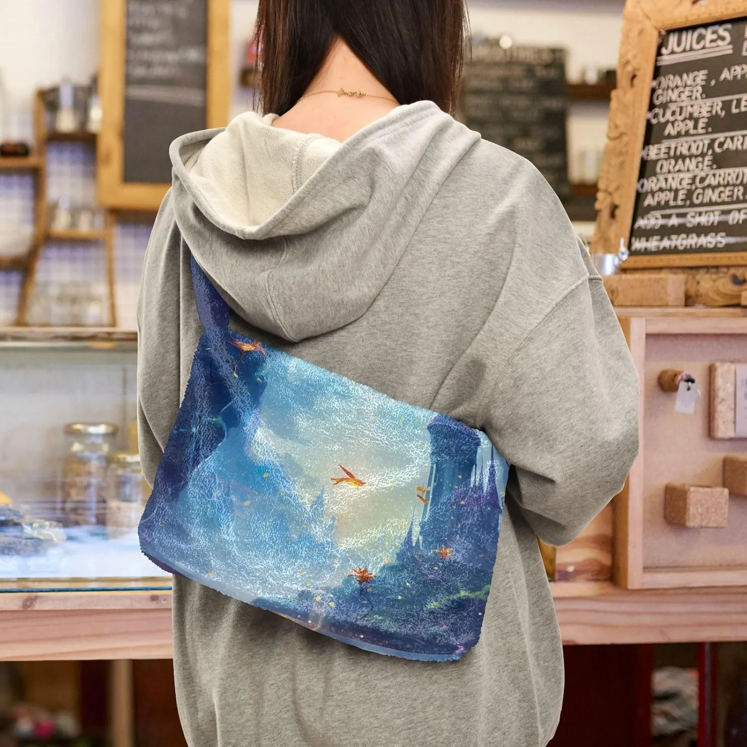 GAIGEO Colorful Forest Mushrooms Woman Shoulder Bag, Shoulder Bag for Women with Zipper, Womens Outdoor Bag
