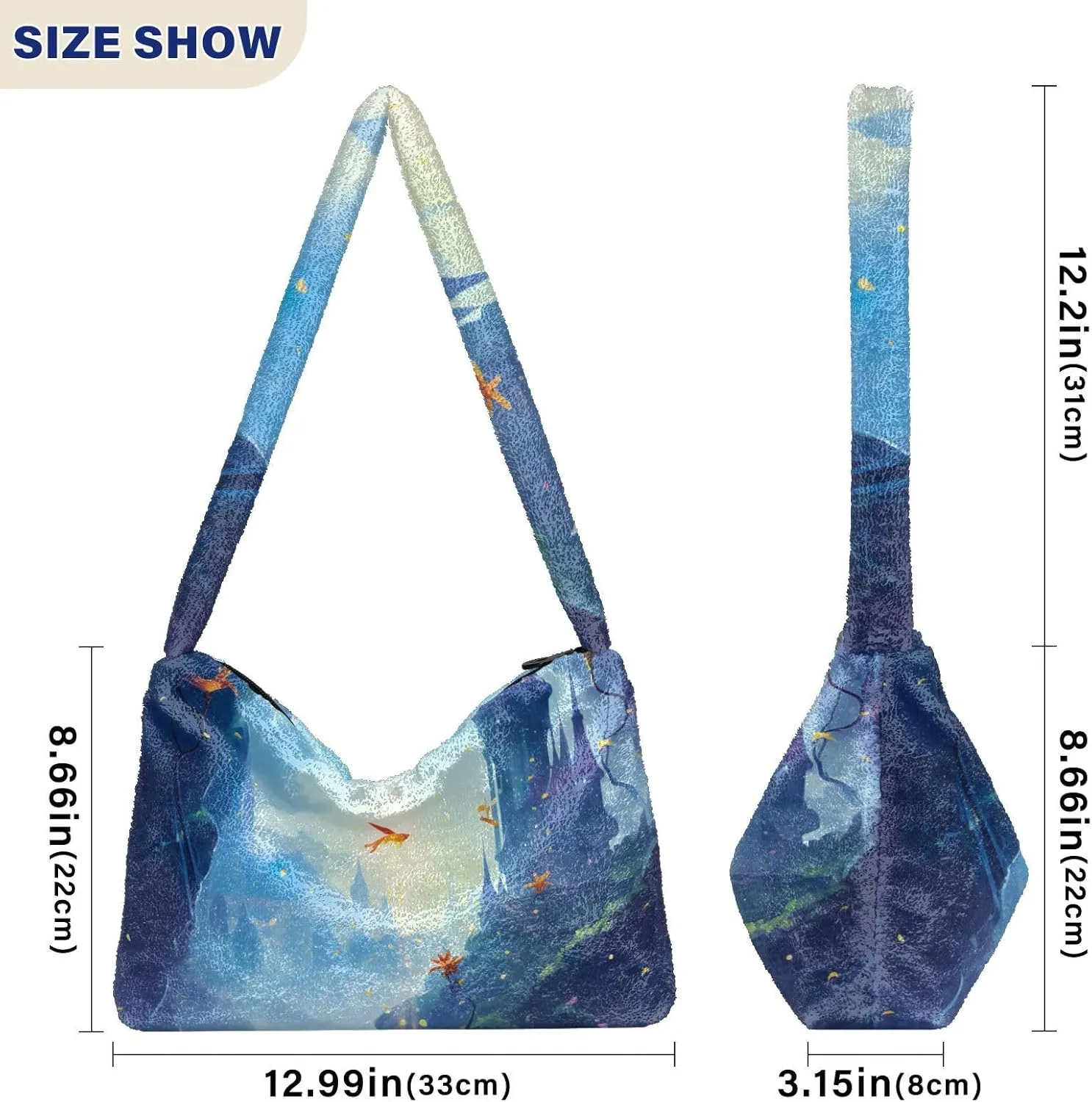 GAIGEO Colorful Forest Mushrooms Woman Shoulder Bag, Shoulder Bag for Women with Zipper, Womens Outdoor Bag
