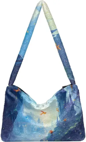 GAIGEO Colorful Forest Mushrooms Woman Shoulder Bag, Shoulder Bag for Women with Zipper, Womens Outdoor Bag