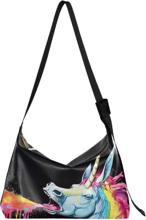 GAIGEO Exotic Red Birds Crossbody Bag with Wide Strap, Leather Crossbody Shoulder Bag, Womens Shoulder Bag with Pockets
