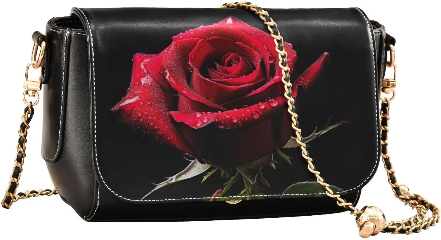 GAIGEO Fruitful Autumn Leather Crossbody Bags for Women Medium Size, Womens Crossbody Purse with Flap, Leather Crossbody Bag