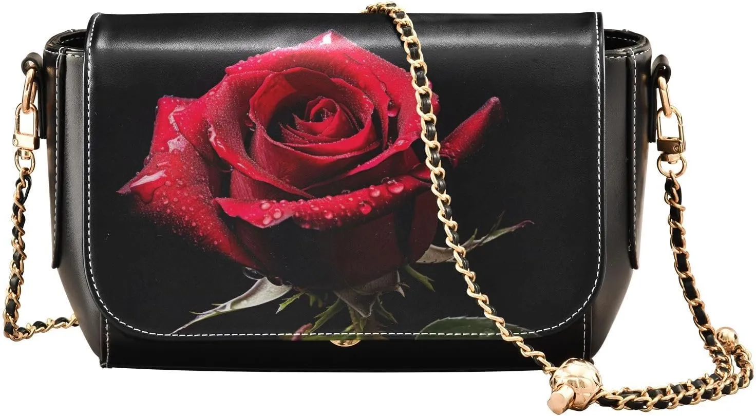 GAIGEO Fruitful Autumn Leather Crossbody Bags for Women Medium Size, Womens Crossbody Purse with Flap, Leather Crossbody Bag