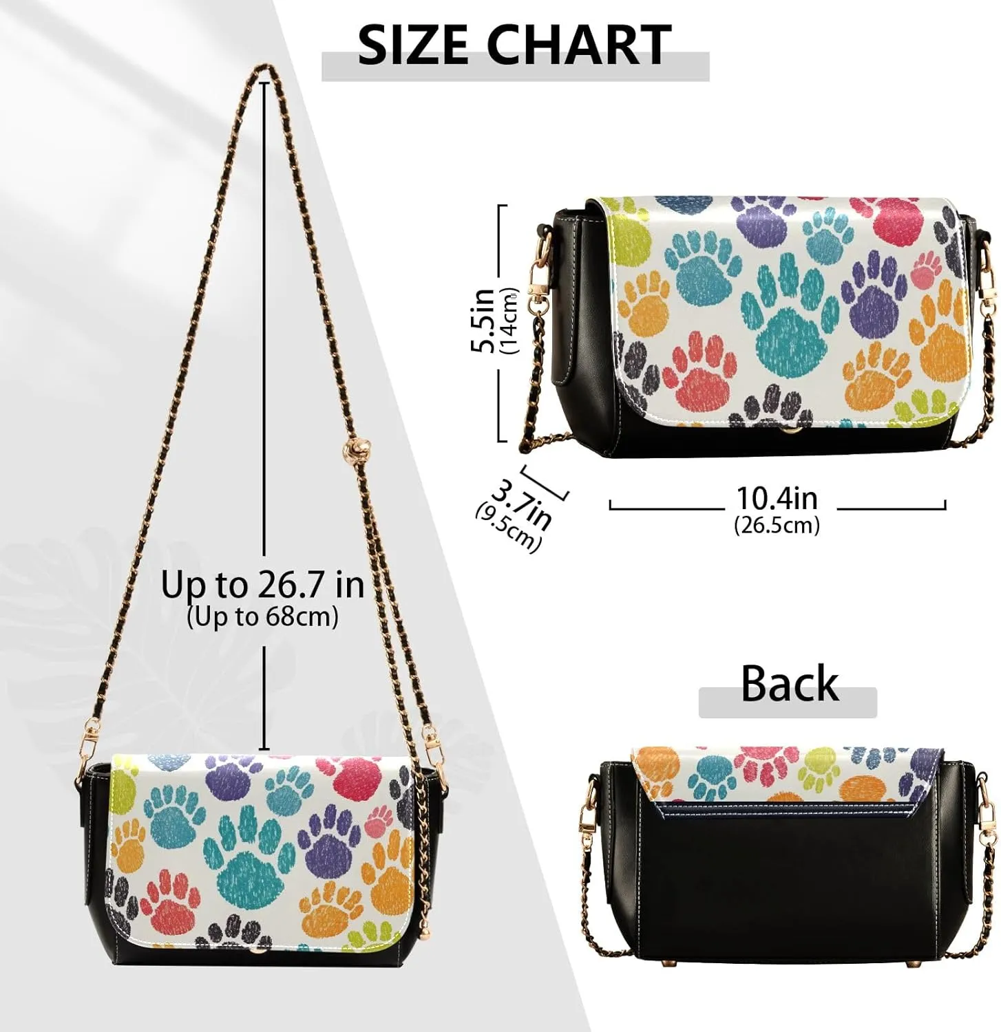 GAIGEO Watercolor Cupcakes Womens Leather Crossbody Bag, Leather Shoulder Bag, Shoulder Bag for Women