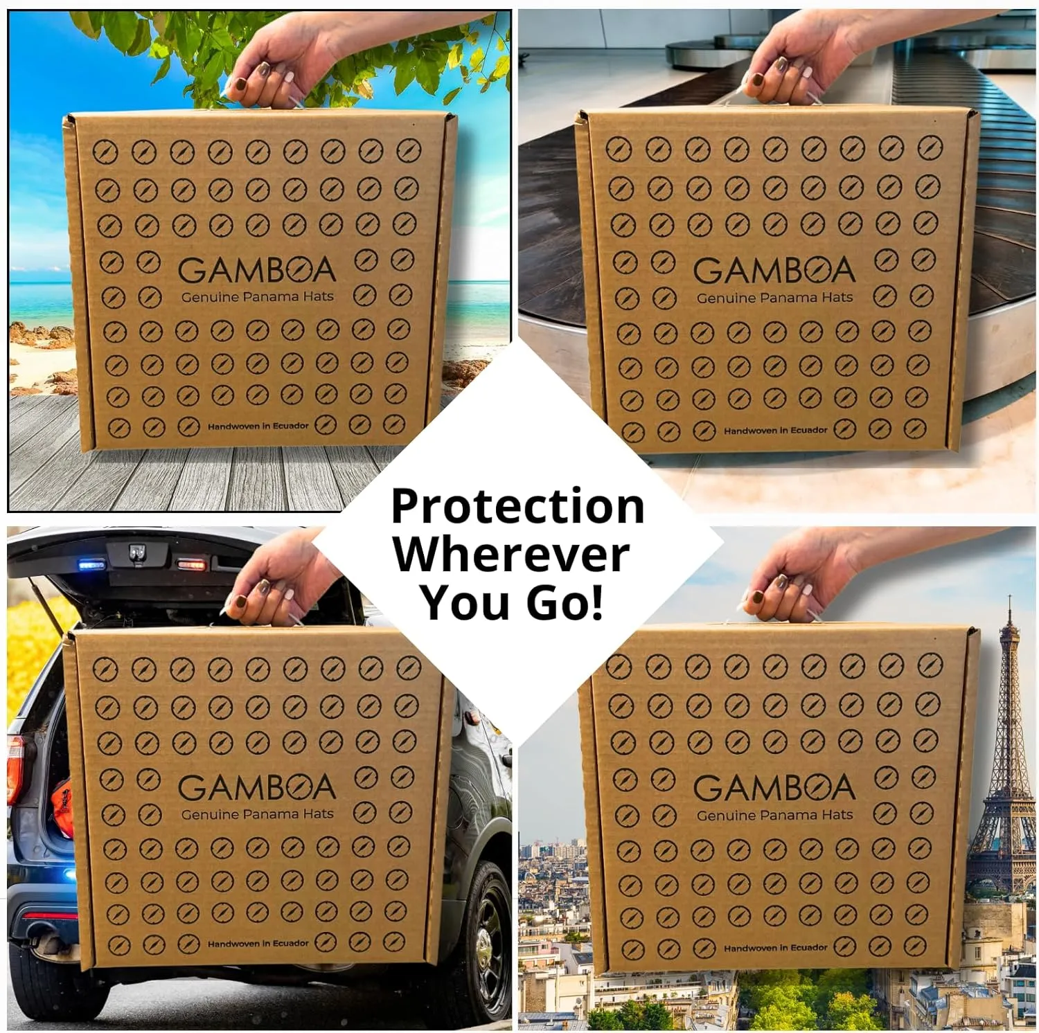 Gamboa Original Panama Hat for Men and Women Borsalino Straw Summer Beach Sun Hat Protection UV UPF50 