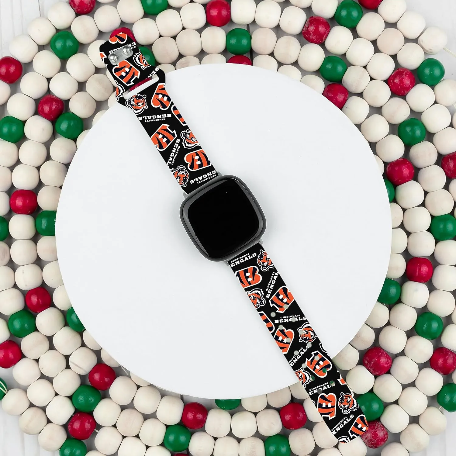 Game Time Cincinnati Bengals HD Watch Band Compatible with Fitbit Versa 3 and Sense