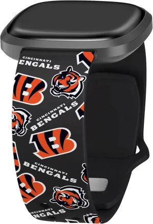 Game Time Cincinnati Bengals HD Watch Band Compatible with Fitbit Versa 3 and Sense