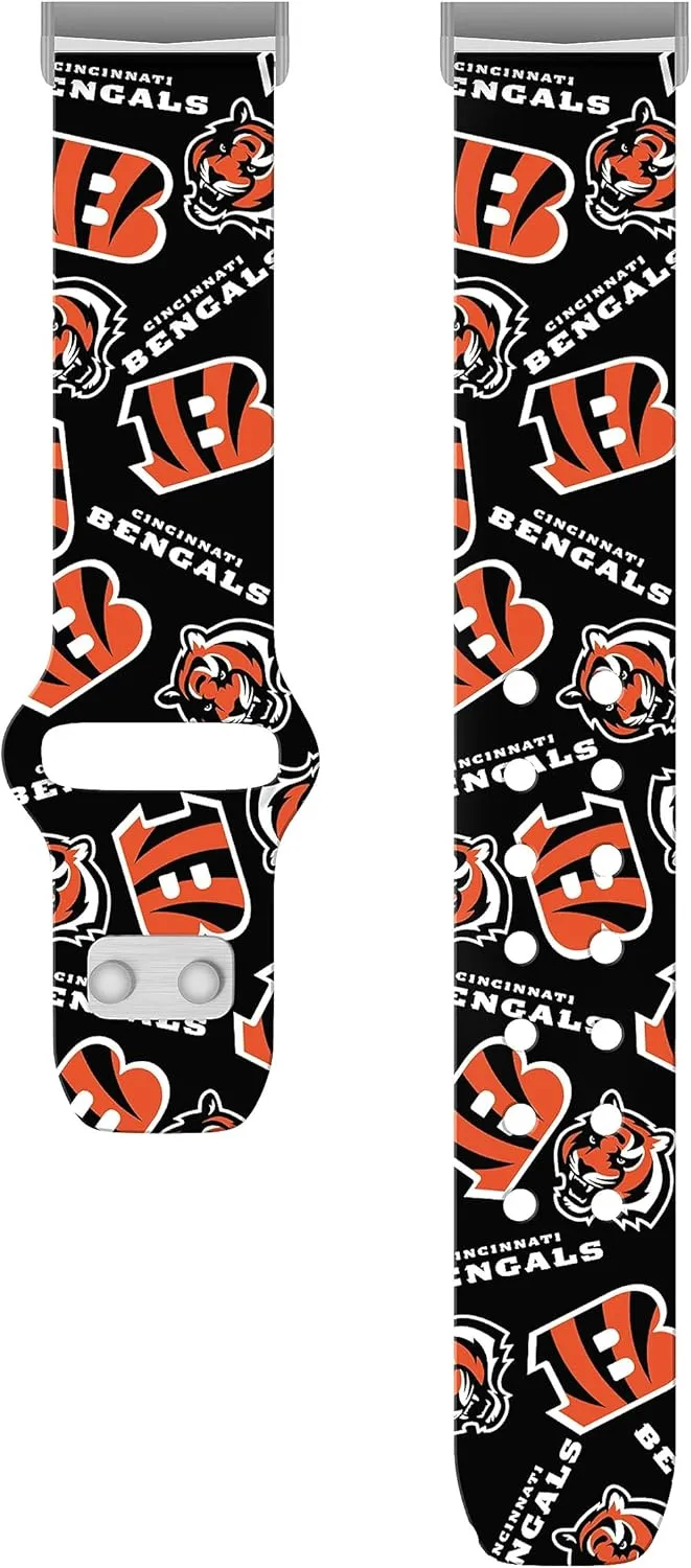 Game Time Cincinnati Bengals HD Watch Band Compatible with Fitbit Versa 3 and Sense