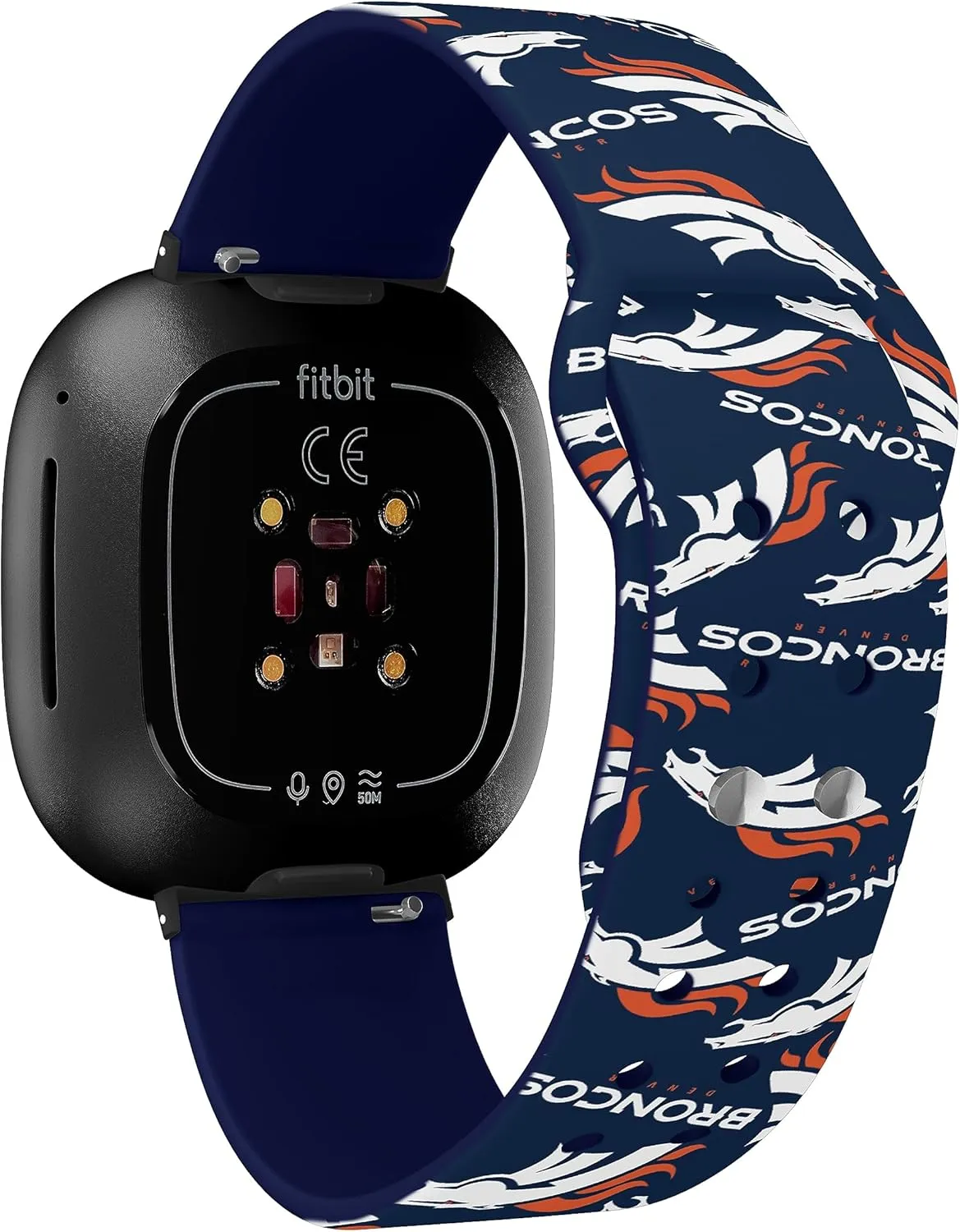 Game Time Denver Broncos HD Watch Band Compatible with Fitbit Versa 3 and Sense