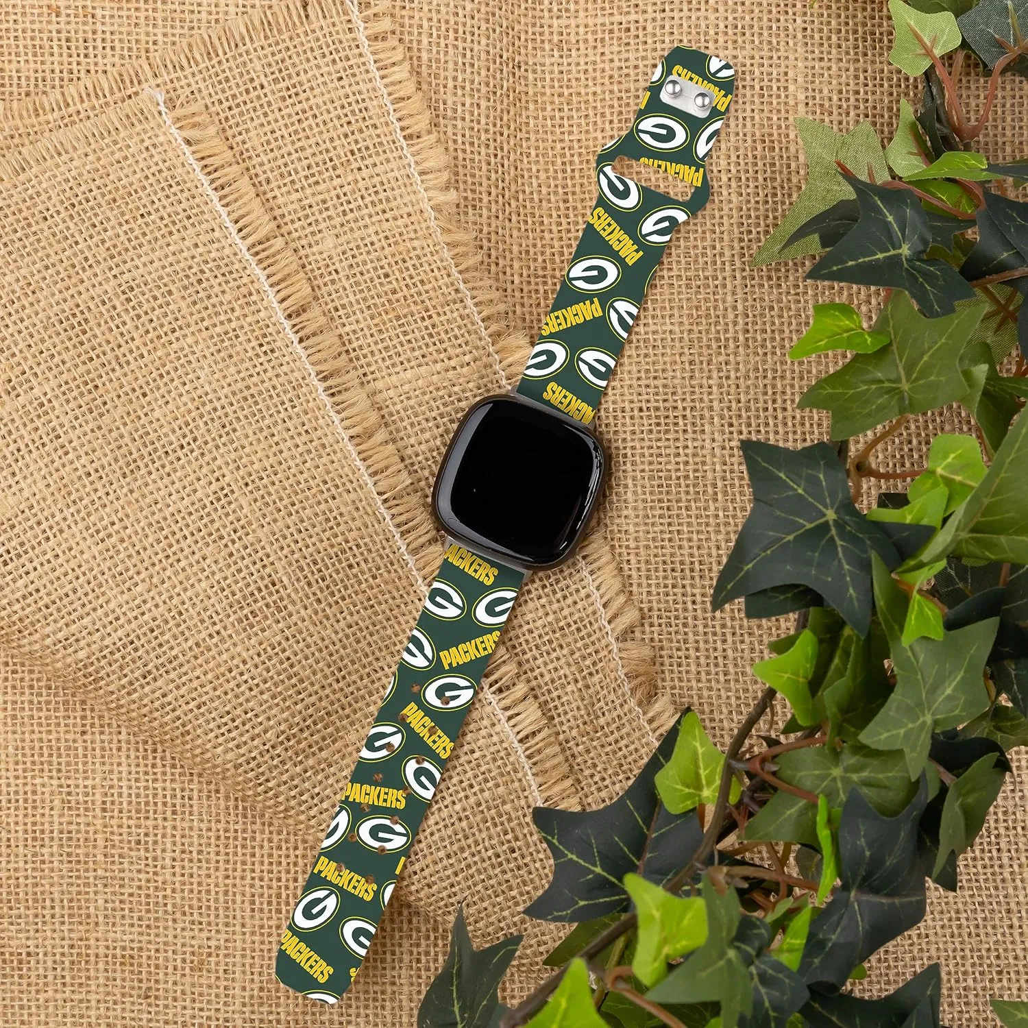Game Time Green Bay Packers HD Watch Band Compatible with Fitbit Versa 3 and Sense