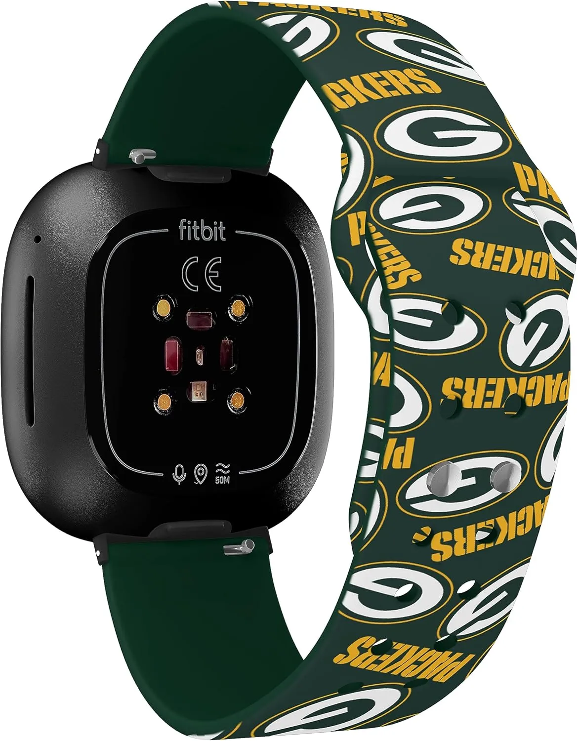 Game Time Green Bay Packers HD Watch Band Compatible with Fitbit Versa 3 and Sense