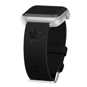 Game Time San Jose Sharks Premium Leather Watch Band Compatible with Apple Watch