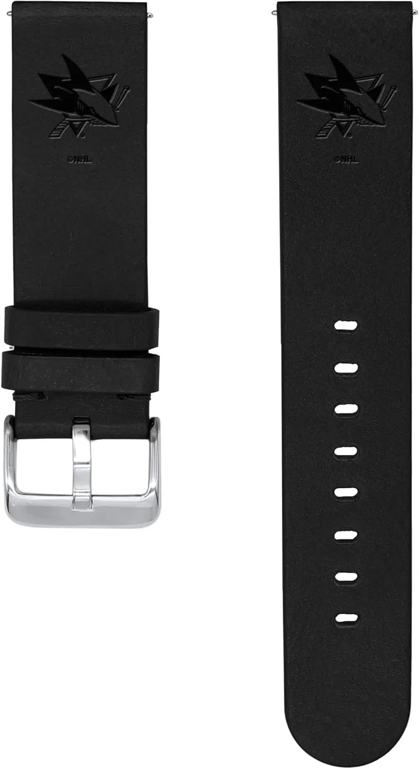 Game Time San Jose Sharks Premium Leather Watch Band Compatible with Samsung Galaxy Watch & More