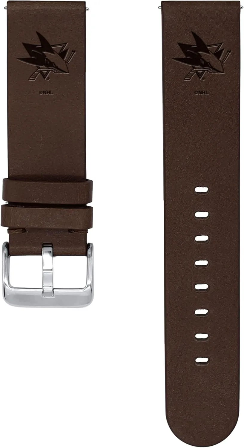Game Time San Jose Sharks Premium Leather Watch Band Compatible with Samsung Galaxy Watch & More