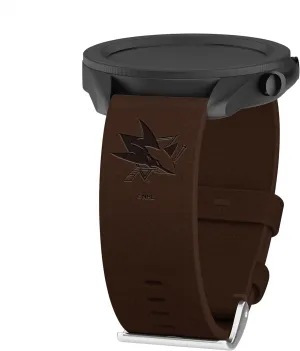 Game Time San Jose Sharks Premium Leather Watch Band Compatible with Samsung Galaxy Watch & More