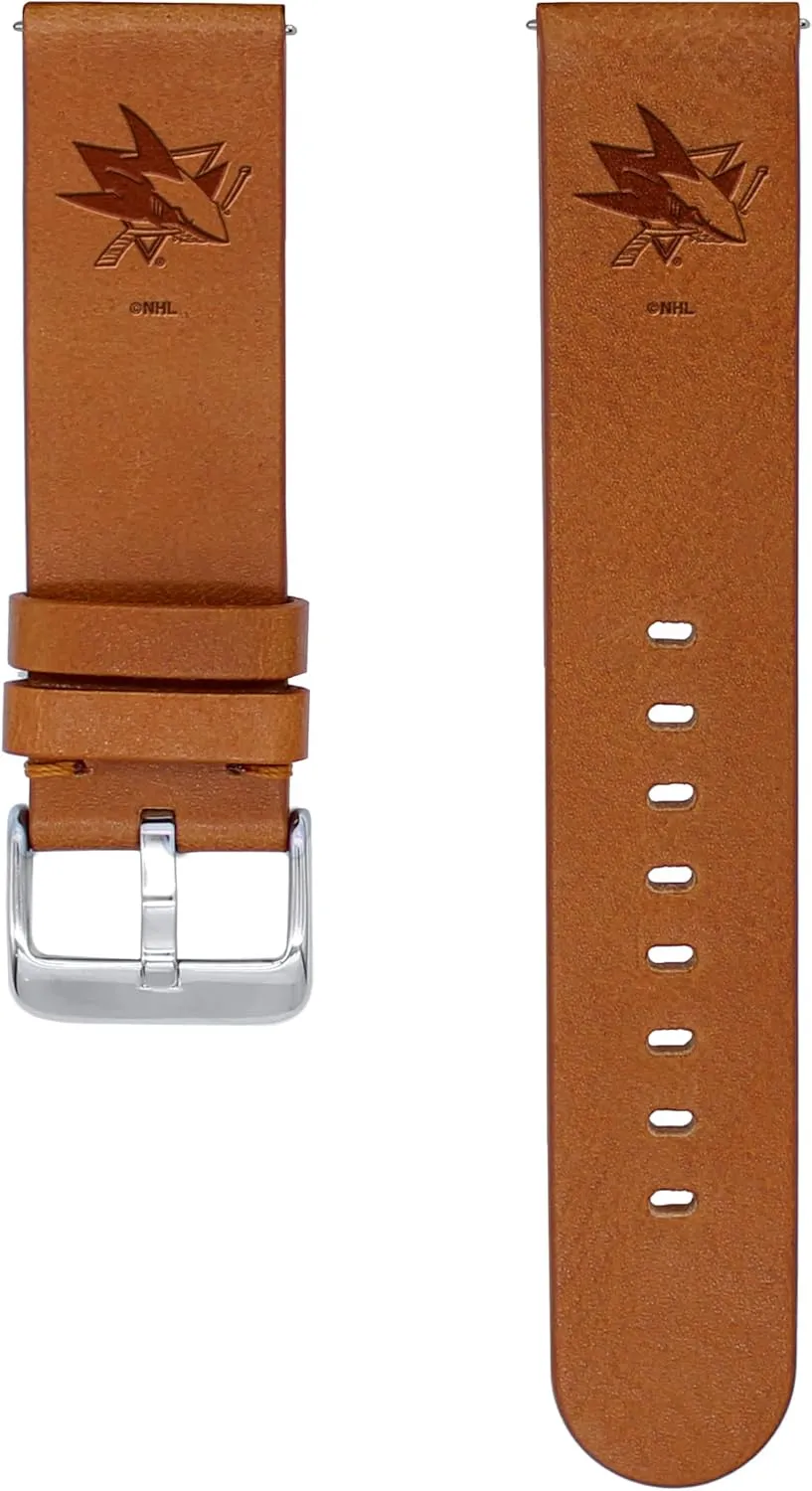 Game Time San Jose Sharks Premium Leather Watch Band Compatible with Samsung Galaxy Watch & More