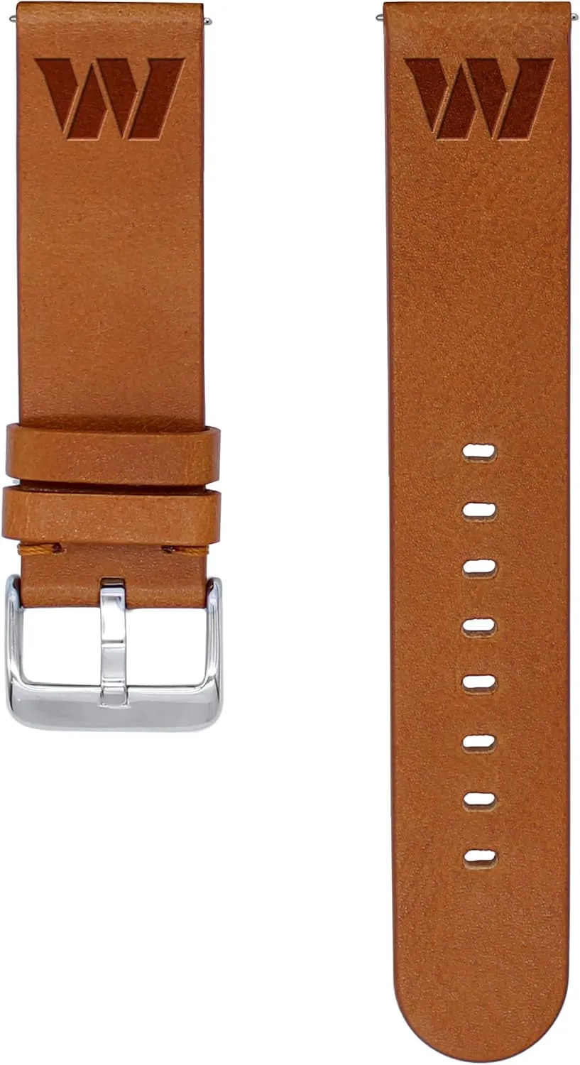 Game Time Washington Commanders Premium Leather Watch Band Compatible with Samsung Galaxy Watch & More