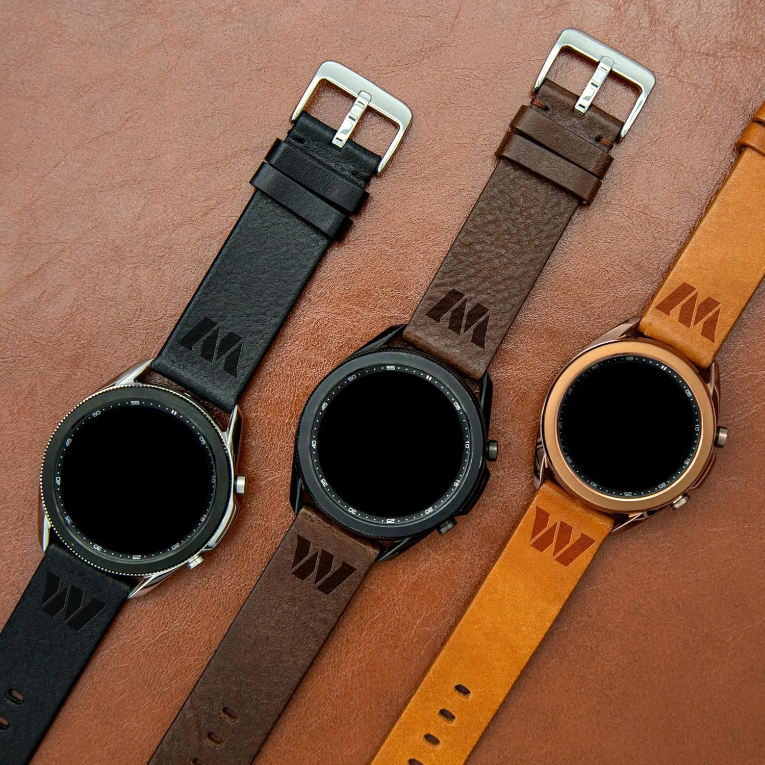 Game Time Washington Commanders Premium Leather Watch Band Compatible with Samsung Galaxy Watch & More