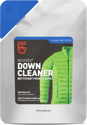 GEAR AID Revivex Down Cleaner for Washing and Restoring Loft in Puffer Jackets, Vests, Blankets, and Sleeping Bags, 10 Fl Oz