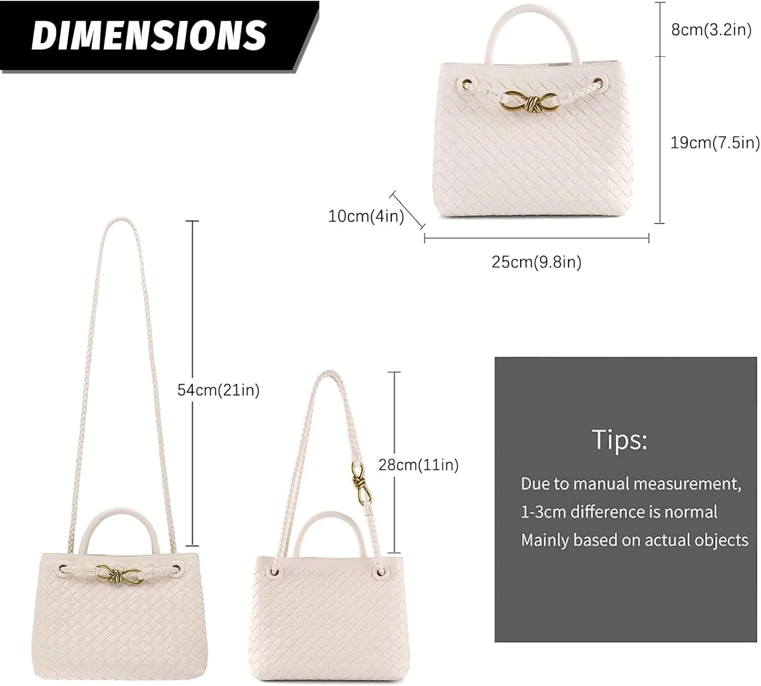 Genuine Leather Women's Top-handle Handbag - Fashion Shoulder Bag Purse, Woven Tote & Clutch Combo
