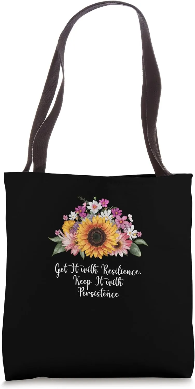 Get Resilient Be Persistent Motivational Quote Goal Tote Bag