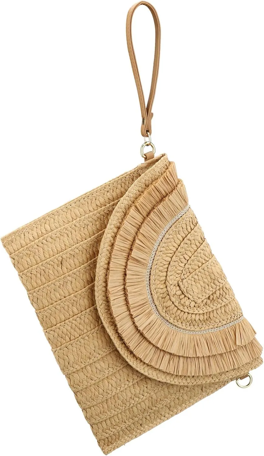 Gets Straw Clutch, Straw Clutch Women Hand-woven for Summer Beach Envelope Clutch Purse Wallet
