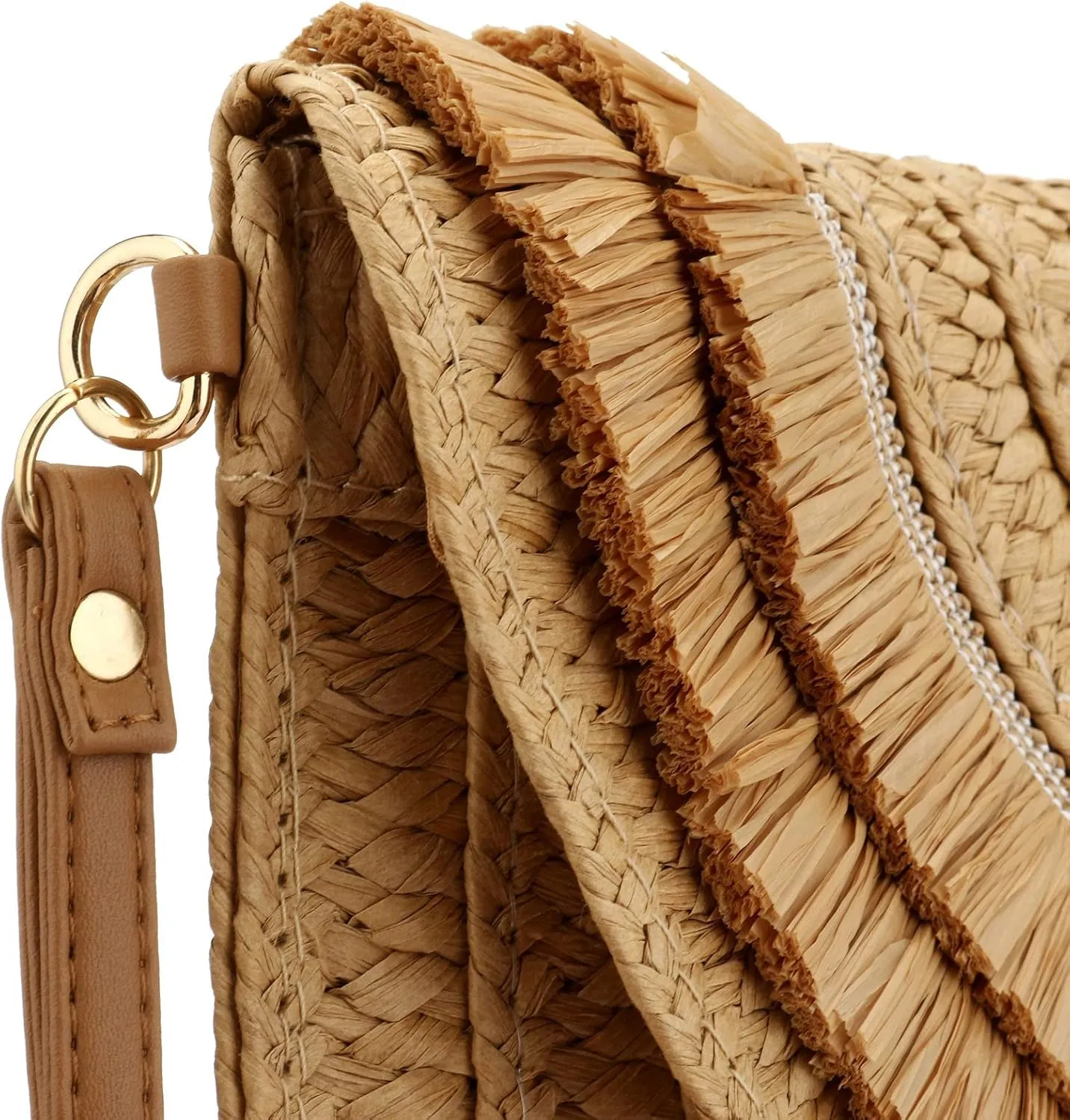 Gets Straw Clutch, Straw Clutch Women Hand-woven for Summer Beach Envelope Clutch Purse Wallet
