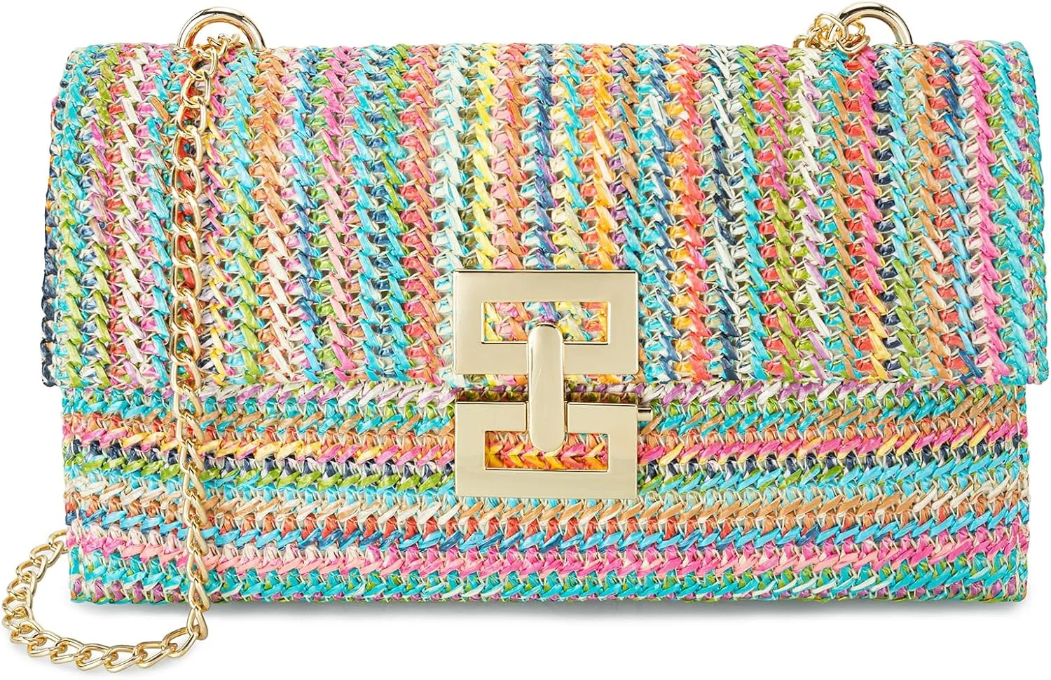 Gets Straw Clutch, Straw Clutch Women Hand-woven for Summer Beach Envelope Clutch Purse Wallet