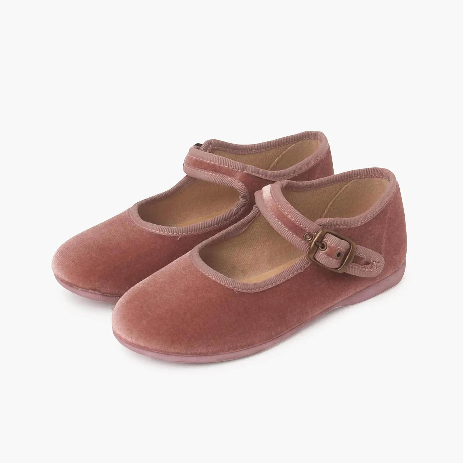 Girls Buckle Up Velvet Mary Janes