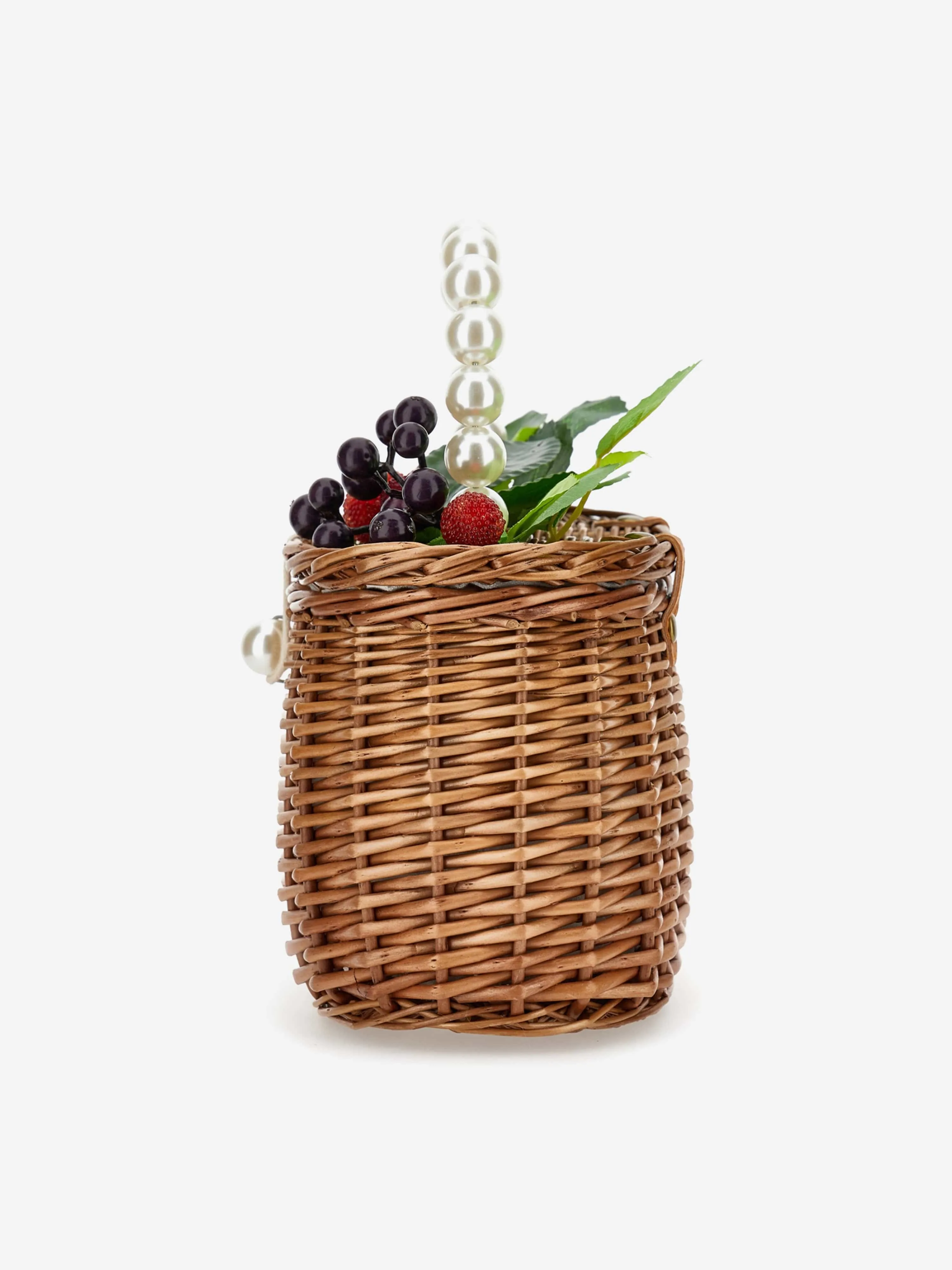 Girls Wicker Fruit Bag in Brown (22cm)