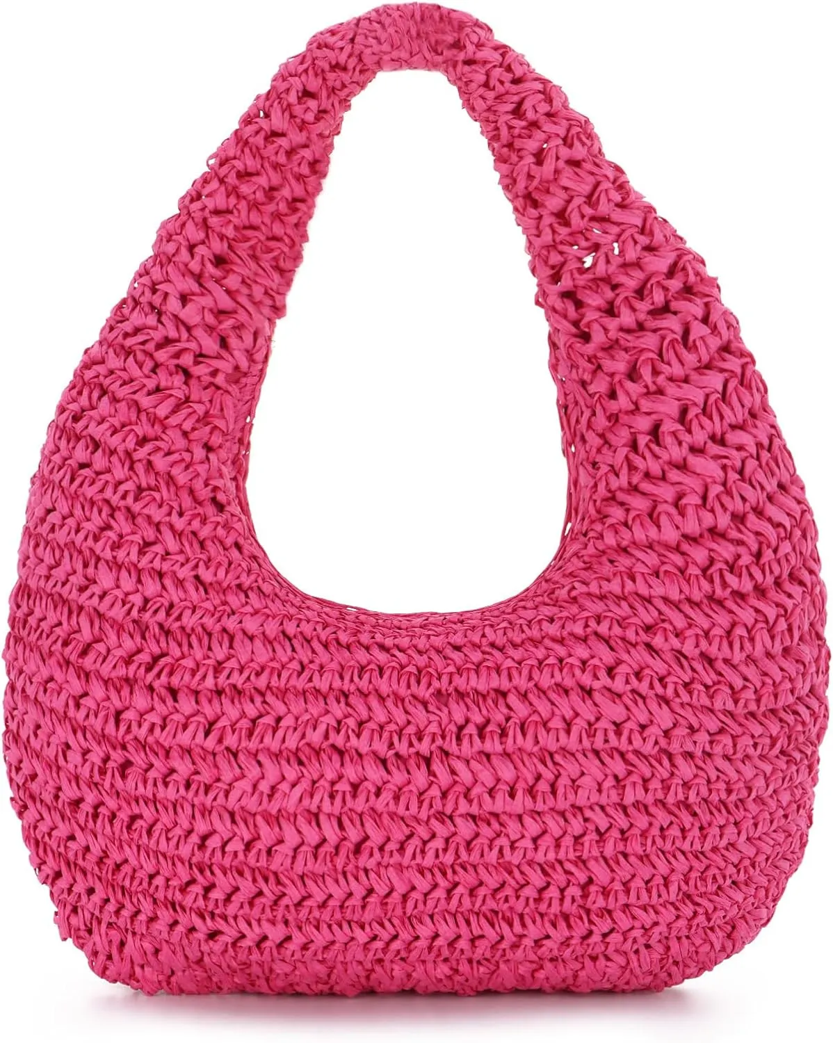 GOKTOW Crescent Straw Handbag for Women,Summer Raffia Beach Purse Tote Hobo Bag 2025