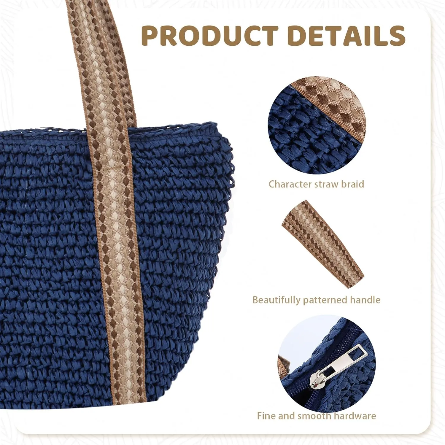 GOKTOW Straw Beach Tote Bag for Women,Raffia Woven Shoulder Handbags for Summer Vacation 2025