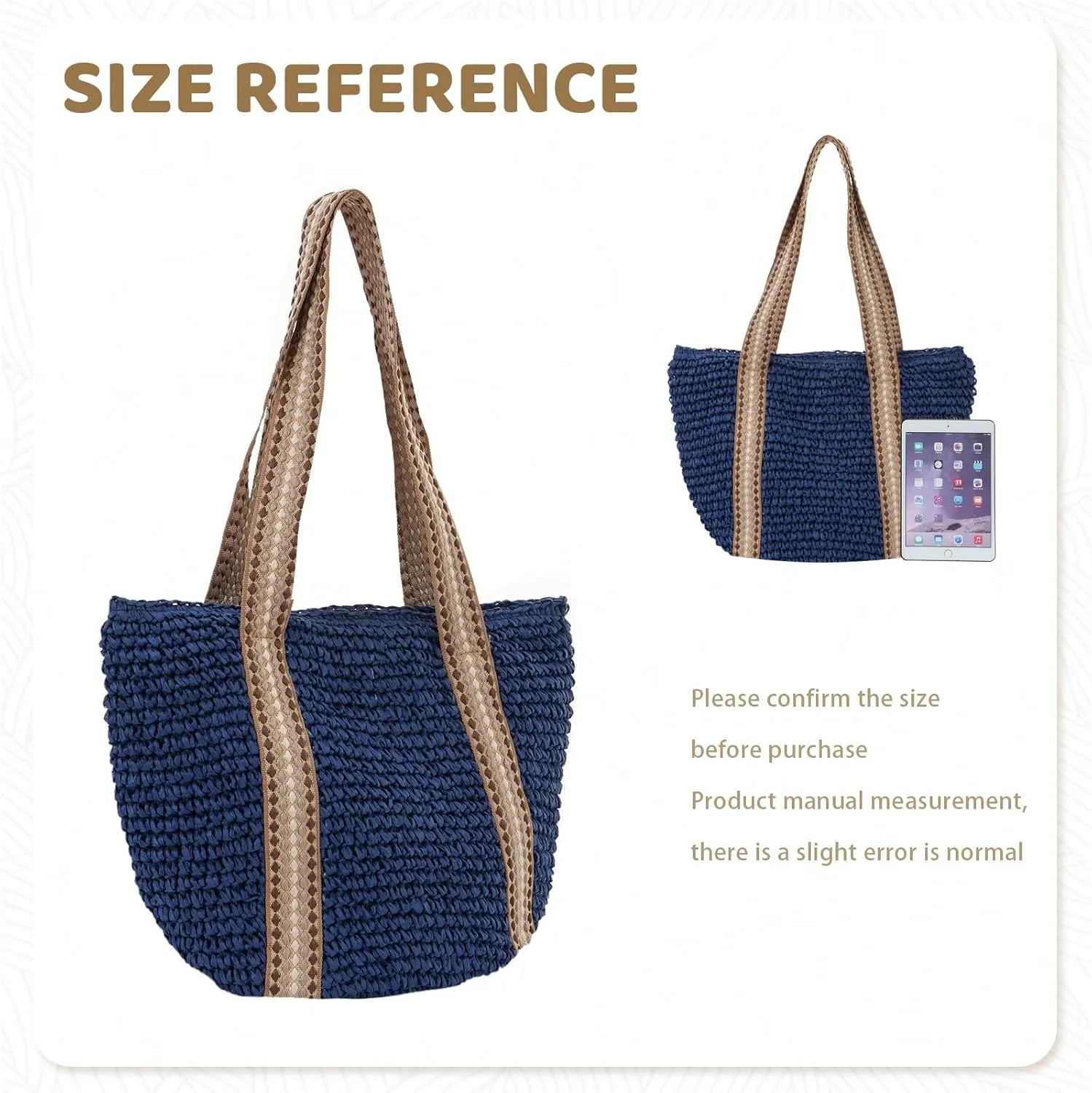 GOKTOW Straw Beach Tote Bag for Women,Raffia Woven Shoulder Handbags for Summer Vacation 2025