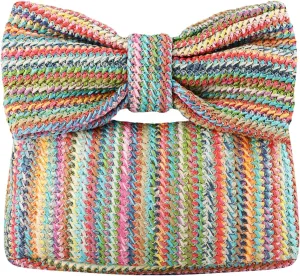 GOKTOW Straw Bow Purse Clutch Bag,Summer Beach Handbags for Women 2024 Vacation