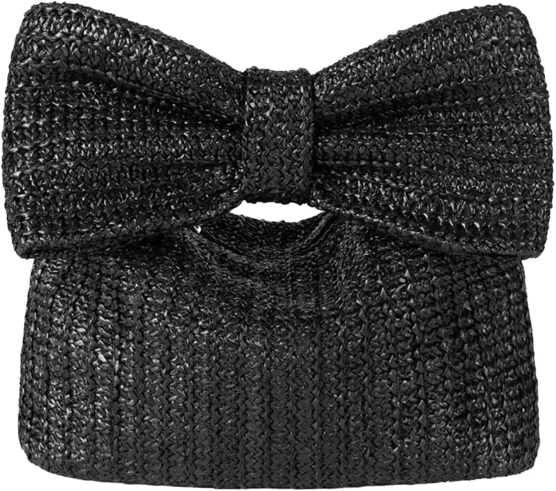 GOKTOW Straw Bow Purse Clutch Bag,Summer Beach Handbags for Women 2024 Vacation